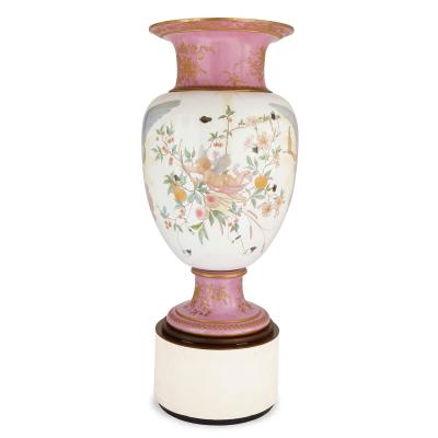  S vres Porcelain Manufacture Nationale de S vres Monumental S vres Pink Ground Vase with Winged Muse by Charles Barriat