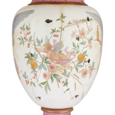  S vres Porcelain Manufacture Nationale de S vres Monumental S vres Pink Ground Vase with Winged Muse by Charles Barriat