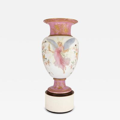  S vres Porcelain Manufacture Nationale de S vres Monumental S vres Pink Ground Vase with Winged Muse by Charles Barriat