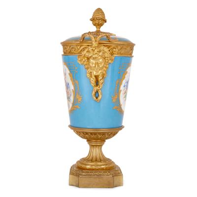  S vres Porcelain Manufacture Nationale de S vres Pair of French gilt bronze mounted S vres style porcelain vases