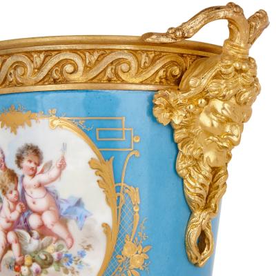  S vres Porcelain Manufacture Nationale de S vres Pair of French gilt bronze mounted S vres style porcelain vases