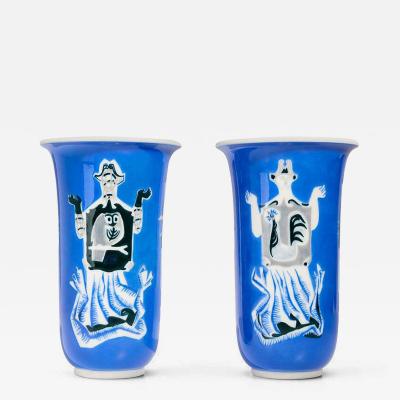  S vres Porcelain Manufacture Nationale de S vres Pair of S vres Le jour et la Nuit Model 58 Vases