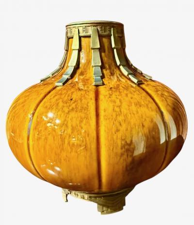  S vres Porcelain Manufacture Nationale de S vres S vres Ceramic Vase with Patinated Metal Mounts by Paul Milet France 1920s