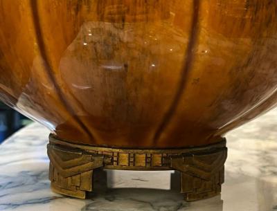  S vres Porcelain Manufacture Nationale de S vres S vres Ceramic Vase with Patinated Metal Mounts by Paul Milet France 1920s