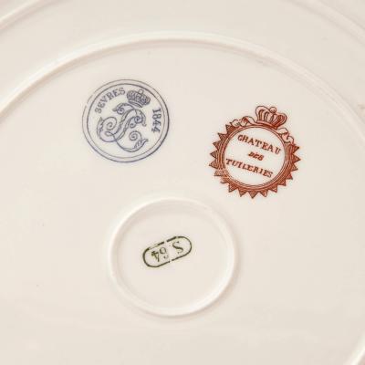 S vres Porcelain Manufacture Nationale de S vres Set of 12 S vres porcelain plates with hand painted pastoral scenes