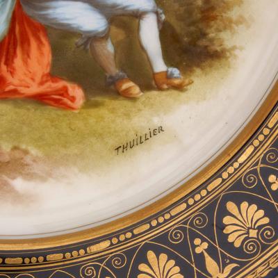  S vres Porcelain Manufacture Nationale de S vres Set of 12 S vres porcelain plates with hand painted pastoral scenes
