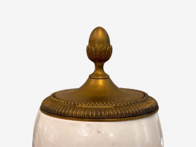  S vres Porcelain Manufacture Nationale de S vres Sevres Style Porcelain Bronze Urn with Allegory Scene of Nude Woman 1930s