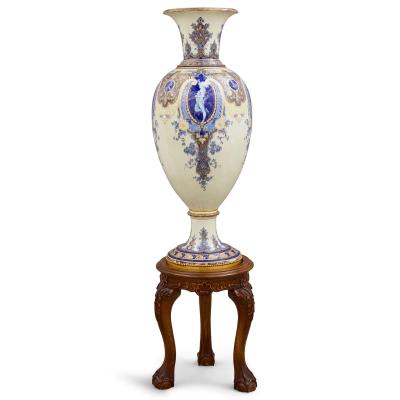  S vres Porcelain Manufacture Nationale de S vres Very large antique S vres p te sur p te porcelain vase with stand