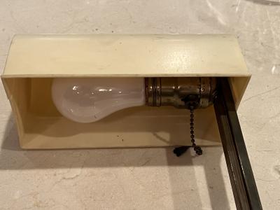  SHEAFFERS MODERNIST ART DECO BRASS AND EARLY PLASTIC SHADE DESK LAMP