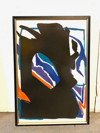  SIDNEY GUBERMAN PAIR OF ABSTRACT GOAUCHE BY SIDNEY GUBERMAN