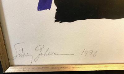  SIDNEY GUBERMAN PAIR OF ABSTRACT GOAUCHE BY SIDNEY GUBERMAN