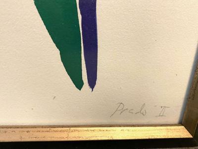  SIDNEY GUBERMAN PAIR OF ABSTRACT GOAUCHE BY SIDNEY GUBERMAN