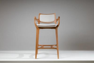  SIMONINI AURORA SA1 UPHOSTERED BACK AND SEATING NATURAL SOLID WOOD STRUCTURE