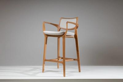  SIMONINI AURORA SA1 UPHOSTERED BACK AND SEATING NATURAL SOLID WOOD STRUCTURE