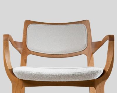  SIMONINI AURORA SA1 UPHOSTERED BACK AND SEATING NATURAL SOLID WOOD STRUCTURE