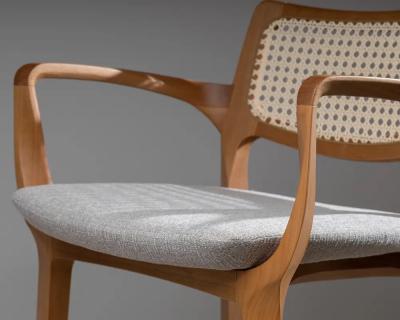  SIMONINI AURORA SA4 UPHOSTERED SEATING CANING BACK NATURAL SOLID WOOD STRUCTURE