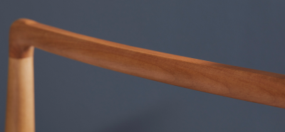  SIMONINI Contemporary Chair in Natural Solid Wood Upholstered Leather with Arms