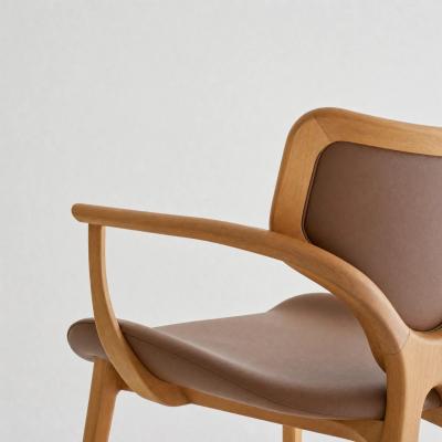  SIMONINI Lotus Chair Solid Wood Chair with Arms Walnut and Hexagonal Cane by Simonini