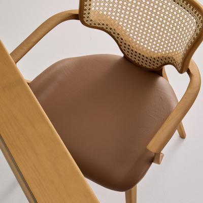  SIMONINI Lotus dinning chair with Arms Walnut with Upholstered Back by Daniel Simonini