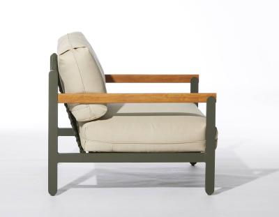  SIMONINI Lounge Style Minimalist Armchair Indoor or Outdoor Hardwood Metal and Rope