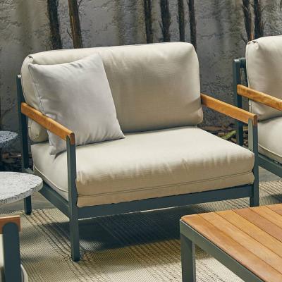  SIMONINI Lounge Style Minimalist Armchair Indoor or Outdoor Hardwood Metal and Rope