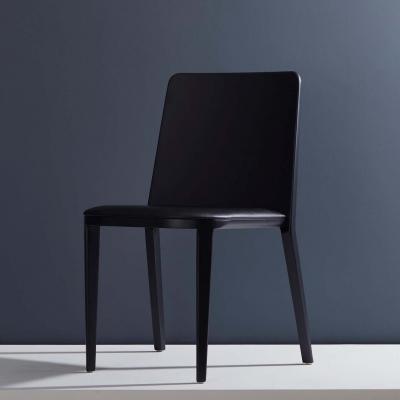  SIMONINI Minimal Style Solid Wood Chair Leather Seating Solid Backboard