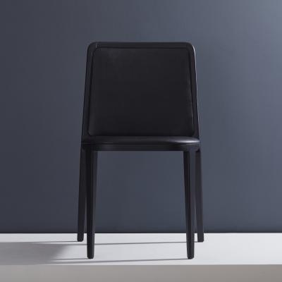  SIMONINI Minimal Style Solid Wood Chair Leather Seating Solid Backboard