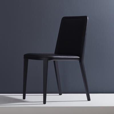  SIMONINI Minimal Style Solid Wood Chair Leather Seating Solid Backboard