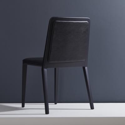  SIMONINI Minimal Style Solid Wood Chair Leather Seating Solid Backboard