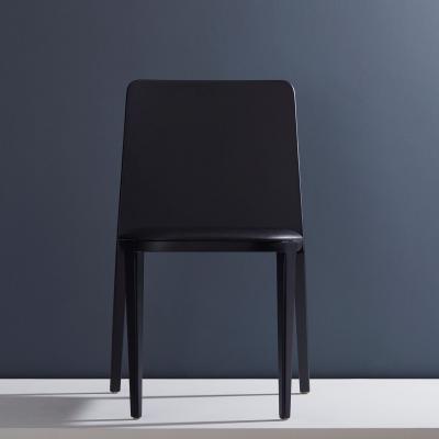  SIMONINI Minimal Style Solid Wood Chair Leather Seating Upholstered Backboard