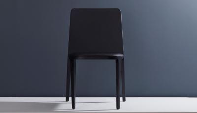  SIMONINI Minimal Style Solid Wood Chair Leather Seating Upholstered Backboard