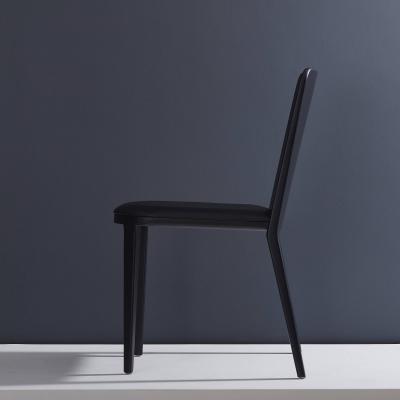  SIMONINI Minimal Style Solid Wood Chair Leather Seating Upholstered Backboard