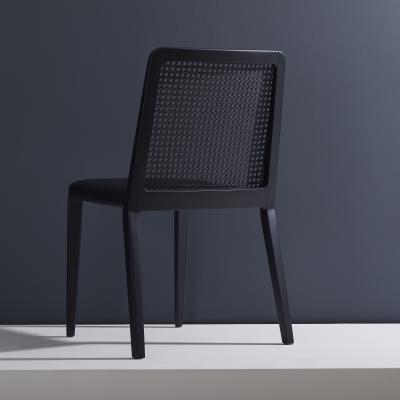  SIMONINI Minimal Style Solid Wood Chair Leather or Textile Seating Caning Backboard