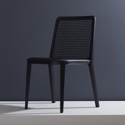  SIMONINI Minimal Style Solid Wood Chair Leather or Textile Seating Caning Backboard