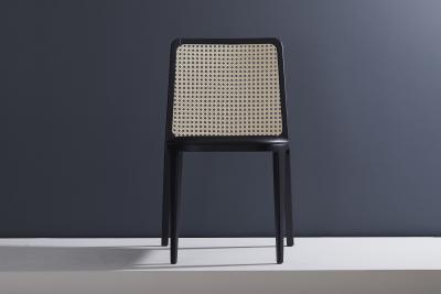  SIMONINI Minimal Style Solid Wood Chair Leather or Textile Seating Caning Backboard