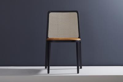 SIMONINI Minimal Style Solid Wood Chair Leather or Textile Seating Caning Backboard
