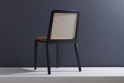  SIMONINI Minimal Style Solid Wood Chair Leather or Textile Seating Caning Backboard