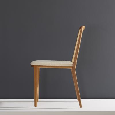  SIMONINI Minimal Style Solid Wood Chair Special Textile Seating Caning Backboard