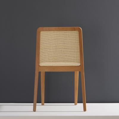  SIMONINI Minimal Style Solid Wood Chair Special Textile Seating Caning Backboard