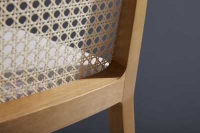  SIMONINI Minimal Style Solid Wood Stool Bar or Counter Hight Caning and Leather