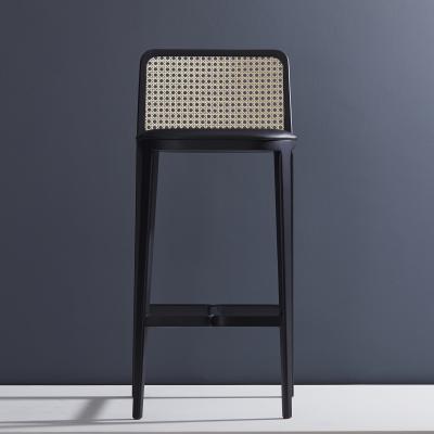  SIMONINI Minimal Style Solid Wood Stool Textiles or Leather Seatings Caning Backboard