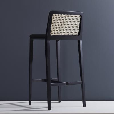  SIMONINI Minimal Style Solid Wood Stool Textiles or Leather Seatings Caning Backboard