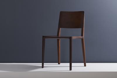  SIMONINI Minimalist Modern Chair in Black Imbuia Solid Wood Limited Edition