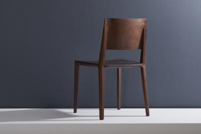  SIMONINI Minimalist Modern Chair in Black Imbuia Solid Wood Limited Edition