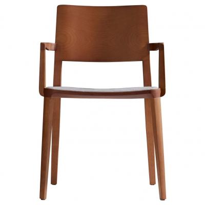  SIMONINI Minimalist Modern Chair in Natural Solid Wood Upholstered Seating with Arms