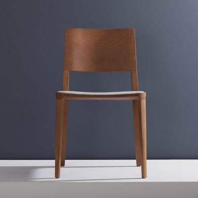  SIMONINI Minimalist Modern Chair in Natural Solid Wood Upholstered Textile Seating