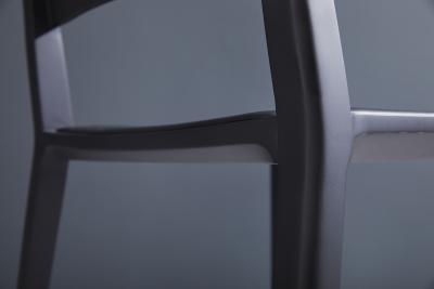  SIMONINI Minimalist Modern Chair in Solid Wood Black Finish with Arms