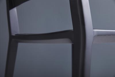  SIMONINI Minimalist Modern Chair in Solid Wood Solid Black Finish Leather Seating