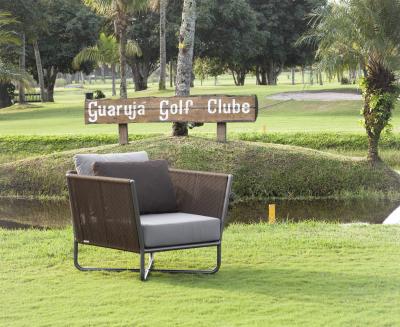  SIMONINI Minimalist Modern Outdoor Armchair Metal with Nautical Rope Pattern