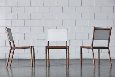  SIMONINI Minimalist Outdoor Chair in Hardwood Metal and Fabric